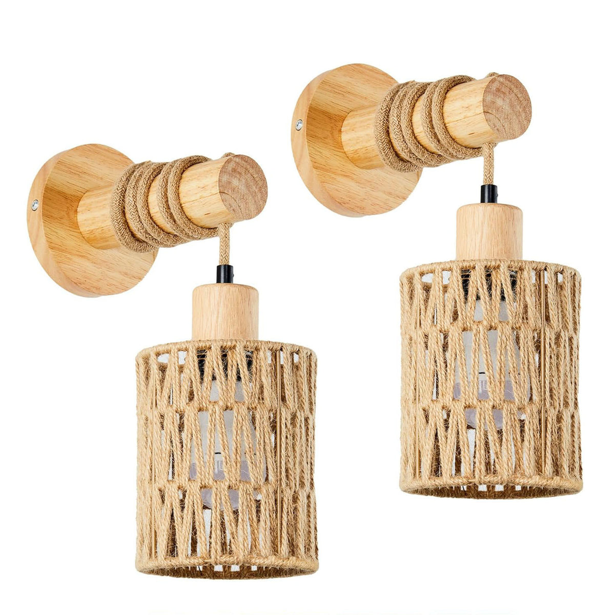 Wooden Bedroom Farmhouse Country Wall Lamps